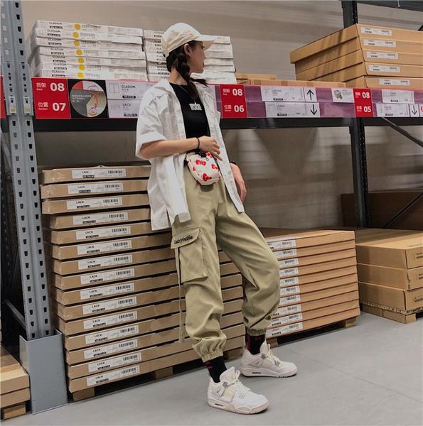 women's pants & capris jogging streetwear shelf hip hop dance loose slim khaki tooling beam foot pocket letter embroidery streamer, Black;white
women's pants & capris jogging streetwear shelf hip hop dance loose slim khaki tooling beam foot pocket letter embroidery streamer, Black;white