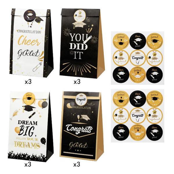 gift wrap 12pcs graduation party favor bags paper food packaging with stickers season diy theme supplies decoration
gift wrap 12pcs graduation party favor bags paper food packaging with stickers season diy theme supplies decoration
