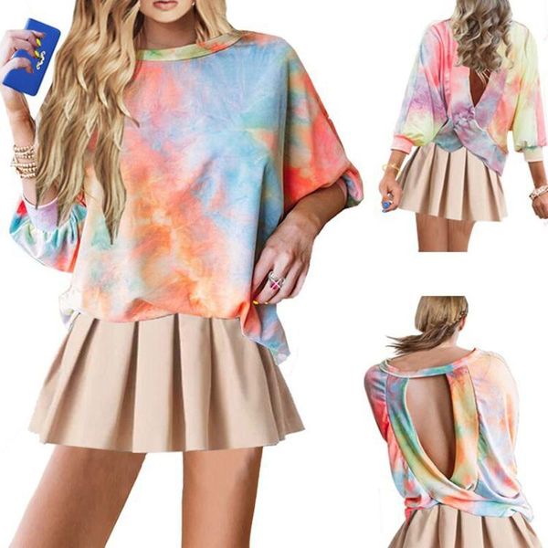 women's hoodies & sweatshirts 1pc ladies oversize fashion casual backless slim seductive gradient color long-sleeved tie-dyetoose sexy, Black
women's hoodies & sweatshirts 1pc ladies oversize fashion casual backless slim seductive gradient color long-sleeved tie-dyetoose sexy, Black