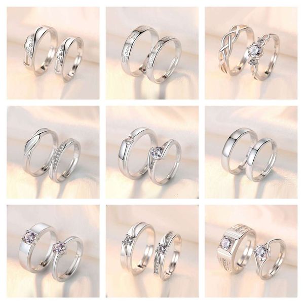 couple simple ring pair opening adjustable jewelry women fashion diamond straight, Silver
couple simple ring pair opening adjustable jewelry women fashion diamond straight, Silver