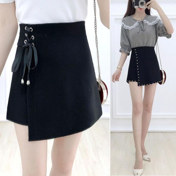 women's shorts women -piece high waist summer irregular patchwork slit wide leg pants autumn ropa mujer, White;black
women's shorts women -piece high waist summer irregular patchwork slit wide leg pants autumn ropa mujer, White;black