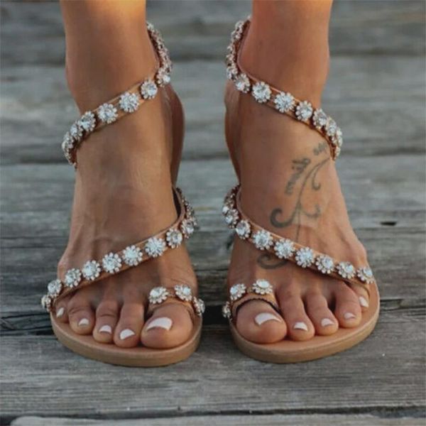 flower crystal elegant rome gladiator women sandals flat with front rear strap boho shoes solid plus size casual, Black
flower crystal elegant rome gladiator women sandals flat with front rear strap boho shoes solid plus size casual, Black