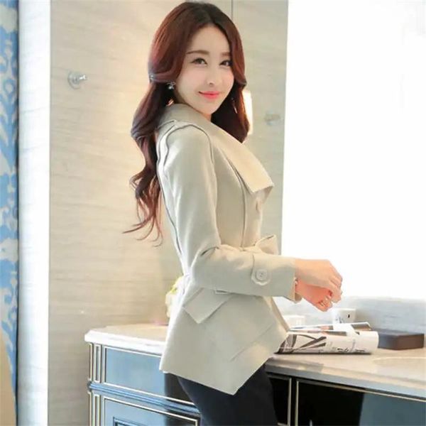 women's trench coats windbreaker jacket short 2021 autumn spring slim and thin all match imitation deerskin velvet suit women basic coa, Tan;black
women's trench coats windbreaker jacket short 2021 autumn spring slim and thin all match imitation deerskin velvet suit women basic coa, Tan;black