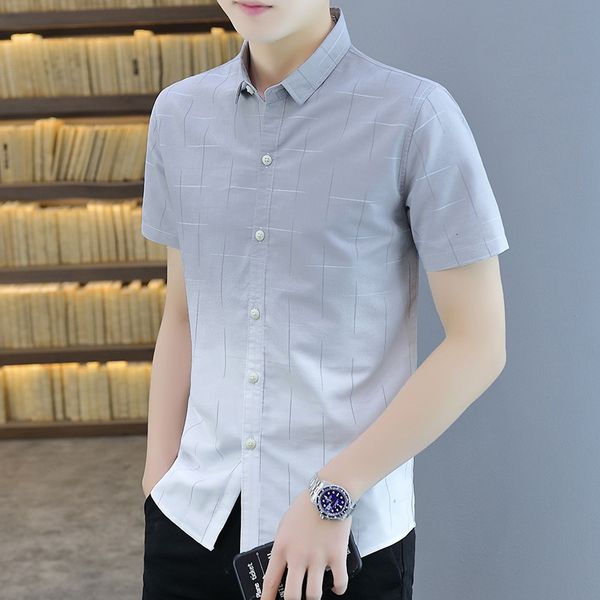 2021 summer men's short sleeve shirt korean trend slim youth handsome thin non iron top, White;black
2021 summer men's short sleeve shirt korean trend slim youth handsome thin non iron top, White;black