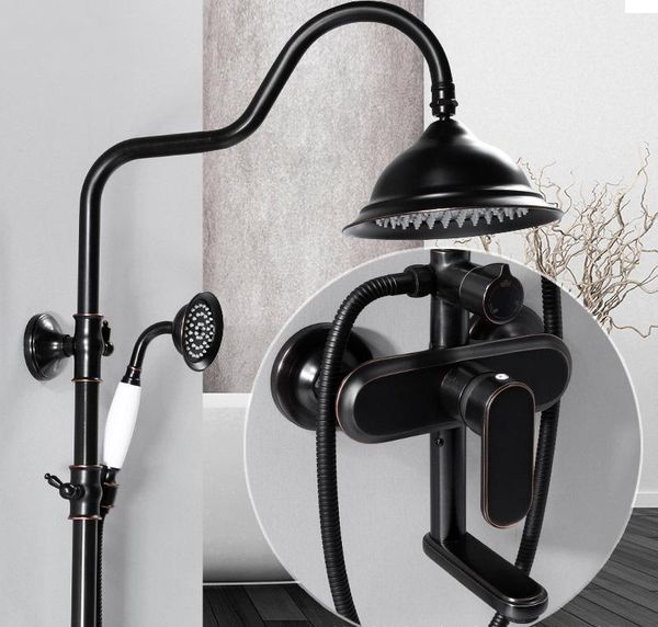 bathroom black shower set wall mounted 8" rainfall mixer tap faucet 3 functions valve single handle round head sets
bathroom black shower set wall mounted 8" rainfall mixer tap faucet 3 functions valve single handle round head sets
