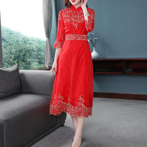 casual dresses dress brand red party luxurious women exquisite embroidery 3/4 sleeve mid-calf length vintage retro dress de a7yi, Black;gray
casual dresses dress brand red party luxurious women exquisite embroidery 3/4 sleeve mid-calf length vintage retro dress de a7yi, Black;gray