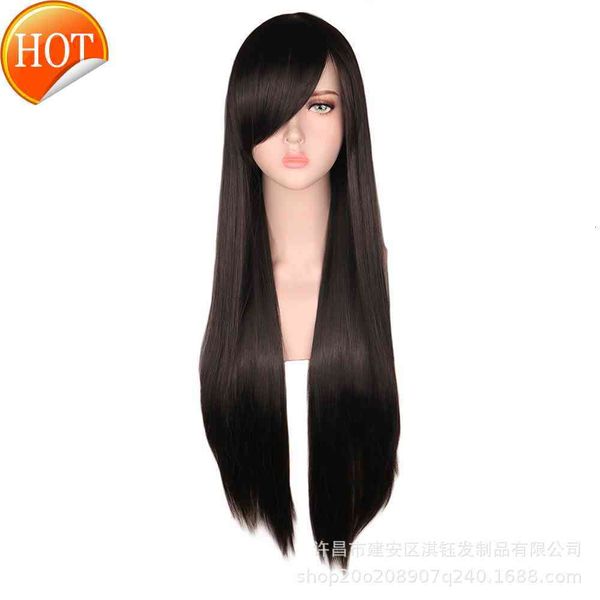 wig long straight hair full head set fluffy medium oblique bangs wig hat women can customize, Black
wig long straight hair full head set fluffy medium oblique bangs wig hat women can customize, Black