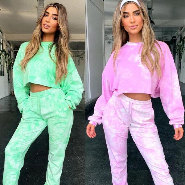 women's tracksuits tie-dye pajamas two piece sets women autumn o neck long sleeve loose +elastic lace up pocket trousers tracksuit suit, Gray
women's tracksuits tie-dye pajamas two piece sets women autumn o neck long sleeve loose +elastic lace up pocket trousers tracksuit suit, Gray
