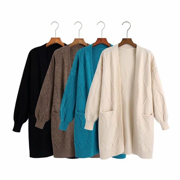 women's knits & tees puwd casual women pocket long cardigan sweaters 2021 autumn fashion ladies solid vintage knitwear girls chic knitt, White
women's knits & tees puwd casual women pocket long cardigan sweaters 2021 autumn fashion ladies solid vintage knitwear girls chic knitt, White