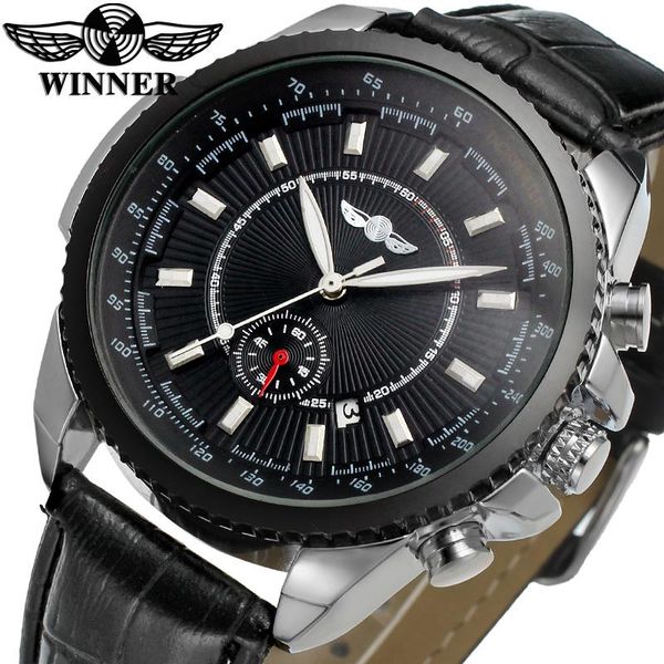 winner brand automatic luxury men watch with black leather strap gift box whole sale price wristwatches, Slivery;brown
winner brand automatic luxury men watch with black leather strap gift box whole sale price wristwatches, Slivery;brown