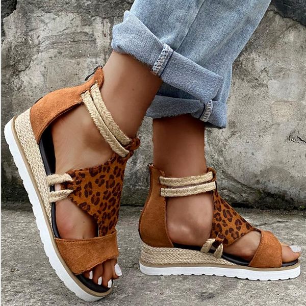 sandals leopard summer ladies fashion casual wedge heel open toe fish mouth foreign trade roman style shoes plus size, Black
sandals leopard summer ladies fashion casual wedge heel open toe fish mouth foreign trade roman style shoes plus size, Black