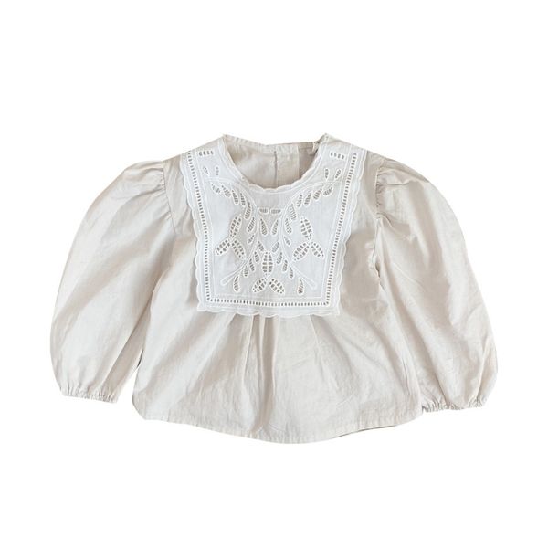 girls blouse white shirts cotton lace shirt spring long sleeve o-neck child kids baby toddler 1-6 year 210331, White;black
girls blouse white shirts cotton lace shirt spring long sleeve o-neck child kids baby toddler 1-6 year 210331, White;black