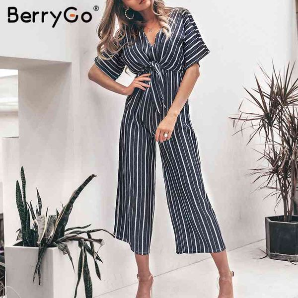 berrygo vintage striped women rompers v neck long jumpsuit summer sashes short sleeve overalls wide leg office jumpsuits romper 210513, Black;white
berrygo vintage striped women rompers v neck long jumpsuit summer sashes short sleeve overalls wide leg office jumpsuits romper 210513, Black;white
