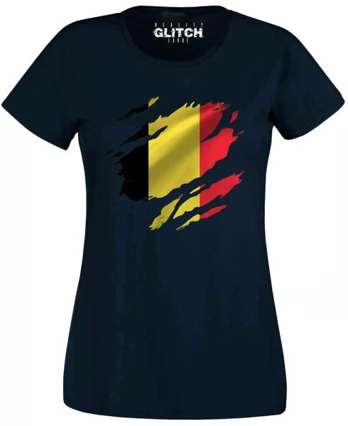 torn belgium flag women's t-shirt brussels country national football, White;black