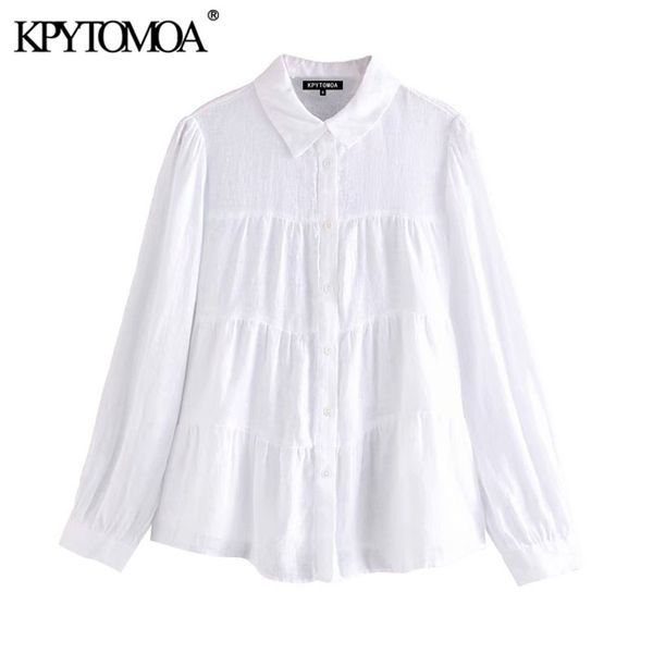 women fashion button-up pleated linen blouses vintage lapel collar long sleeve female shirts blusas chic 210420, White
women fashion button-up pleated linen blouses vintage lapel collar long sleeve female shirts blusas chic 210420, White