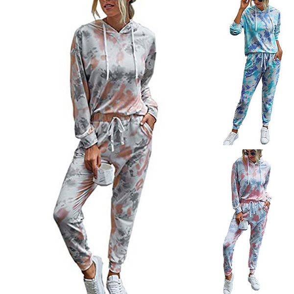 women's autumn and winter printed tie dyed casual home wear long sleeve suit, Blue
women's autumn and winter printed tie dyed casual home wear long sleeve suit, Blue