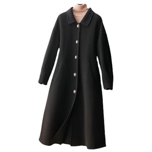 women's wool & blends 2021 winter 100% genuine trench coat female autumn vintage black long jacket double-faced woolen casaco feminino
women's wool & blends 2021 winter 100% genuine trench coat female autumn vintage black long jacket double-faced woolen casaco feminino