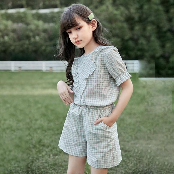 clothing sets summer casual set for girls sport style plaid print t shirt and shorts outfits kids clothes suits 2pcs short pants, White
clothing sets summer casual set for girls sport style plaid print t shirt and shorts outfits kids clothes suits 2pcs short pants, White