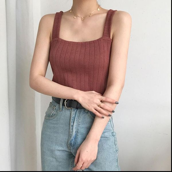 women tank knitted crop sleeveless korean lady casual streetwear solid color clothing for female, White
women tank knitted crop sleeveless korean lady casual streetwear solid color clothing for female, White