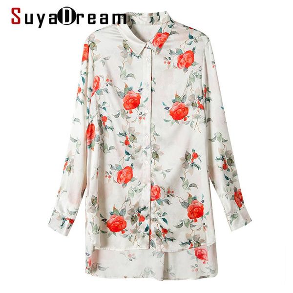 women's blouses & shirts suyadream women silk blouse 92%silk 8%spandex floral printed long sleeved turn down collar office lady shirt 2, White
women's blouses & shirts suyadream women silk blouse 92%silk 8%spandex floral printed long sleeved turn down collar office lady shirt 2, White