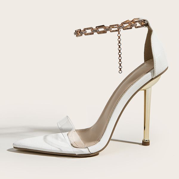 new women pumps 2021 summer open pointed toe ladies sandals fashion thin high heels female shoes crystal chain woman shoes, Black
new women pumps 2021 summer open pointed toe ladies sandals fashion thin high heels female shoes crystal chain woman shoes, Black