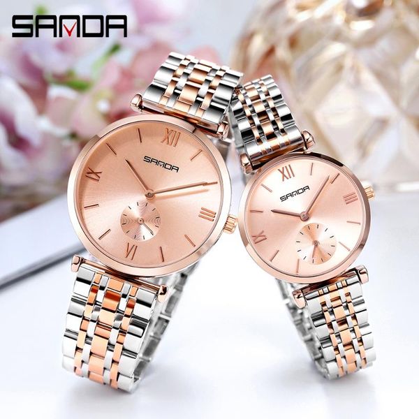 Sanda Lovers Watch Stainless Steel Men Watches Women Fashion Ladies Bracelet Waterproof Quartz Couple 1 Pair Wristwatches, Slivery;brown
Sanda Lovers Watch Stainless Steel Men Watches Women Fashion Ladies Bracelet Waterproof Quartz Couple 1 Pair Wristwatches, Slivery;brown