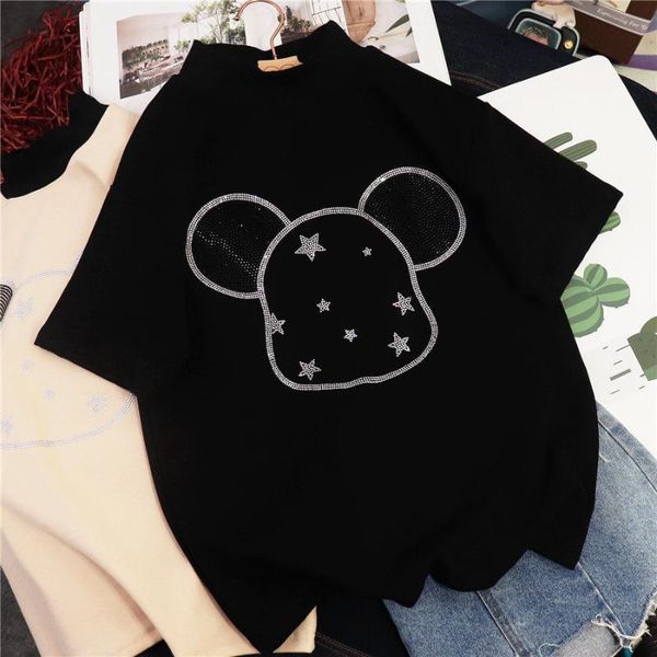 women's t-shirt 2021women summer bear pattern cotton t shirt rhinestone loose diamonds short sleeves, White
women's t-shirt 2021women summer bear pattern cotton t shirt rhinestone loose diamonds short sleeves, White