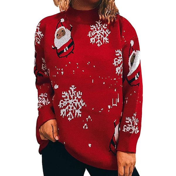 women's sweaters women christmas sweater, cartoon snowflake snowman pattern long sleeve o-neck loose knitwear 2022, White;black
women's sweaters women christmas sweater, cartoon snowflake snowman pattern long sleeve o-neck loose knitwear 2022, White;black
