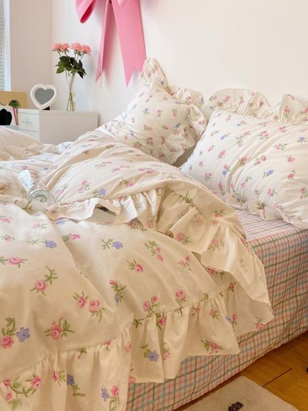 bedding sets retro floral cotton blends 4pcs set sheet duvet cover pillowcase ruffle for 1.5m/1.8m bed n21
bedding sets retro floral cotton blends 4pcs set sheet duvet cover pillowcase ruffle for 1.5m/1.8m bed n21