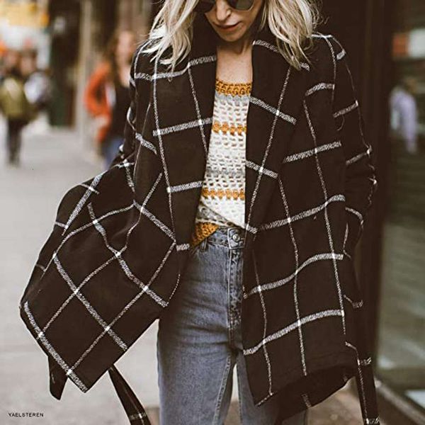 women's jackets coats autumn and winter lace up plaid color matching tweed medium length windbreaker rgaj, Black;brown
women's jackets coats autumn and winter lace up plaid color matching tweed medium length windbreaker rgaj, Black;brown