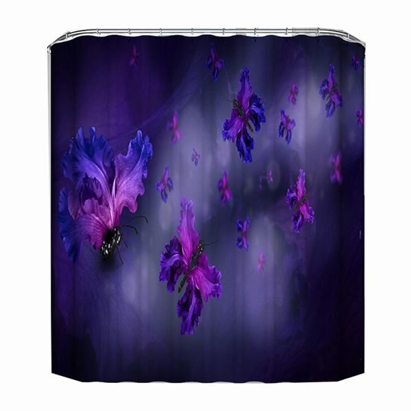shower curtains purple butteries curtain bathroom decor carpet polyester