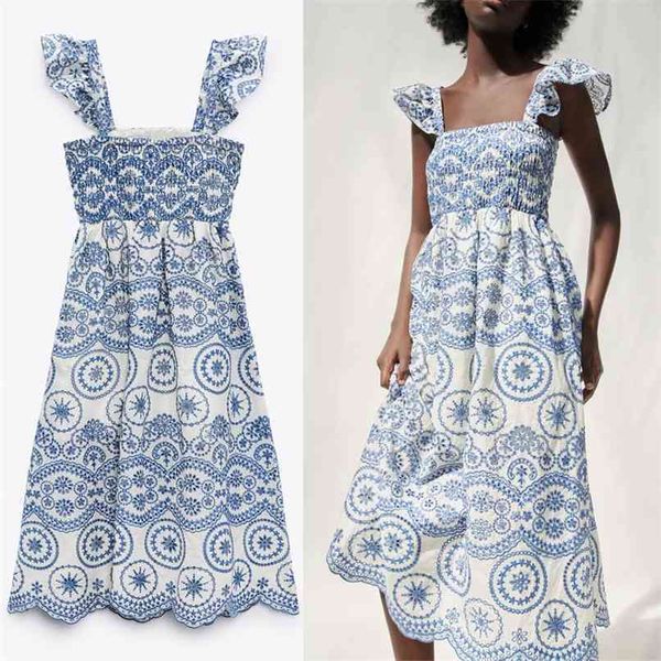embroidered openwork straps long dress women sleeveless ruffle vintage blue summer woman pleated party es 210524, Black;gray
embroidered openwork straps long dress women sleeveless ruffle vintage blue summer woman pleated party es 210524, Black;gray