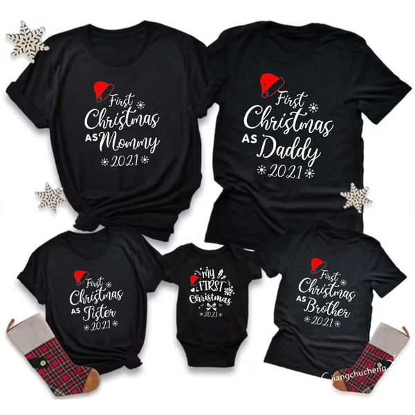 family matching outfits my first christmas as dad mom sister brother baby t-shirts funny cotton me, Blue
family matching outfits my first christmas as dad mom sister brother baby t-shirts funny cotton me, Blue