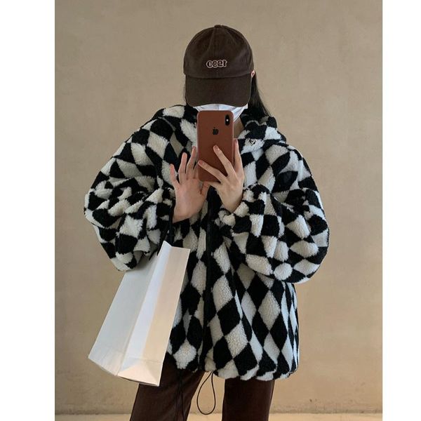 women's jackets cmaz 2021 autumn winter thick coats for women chess plaid lamb wool coat spring and quilted thickened 20, Black;brown
women's jackets cmaz 2021 autumn winter thick coats for women chess plaid lamb wool coat spring and quilted thickened 20, Black;brown