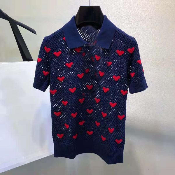 dress d family hollow out love short sleeve sweater women's loose casual 21 summer polo collar versatile mesh shirt, White;black
dress d family hollow out love short sleeve sweater women's loose casual 21 summer polo collar versatile mesh shirt, White;black