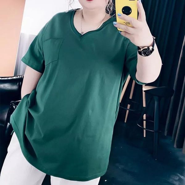 women's t-shirt size 10xl 150kg plus t shirt for women summer short sleeve casual v neck large femme homewear top, White
women's t-shirt size 10xl 150kg plus t shirt for women summer short sleeve casual v neck large femme homewear top, White