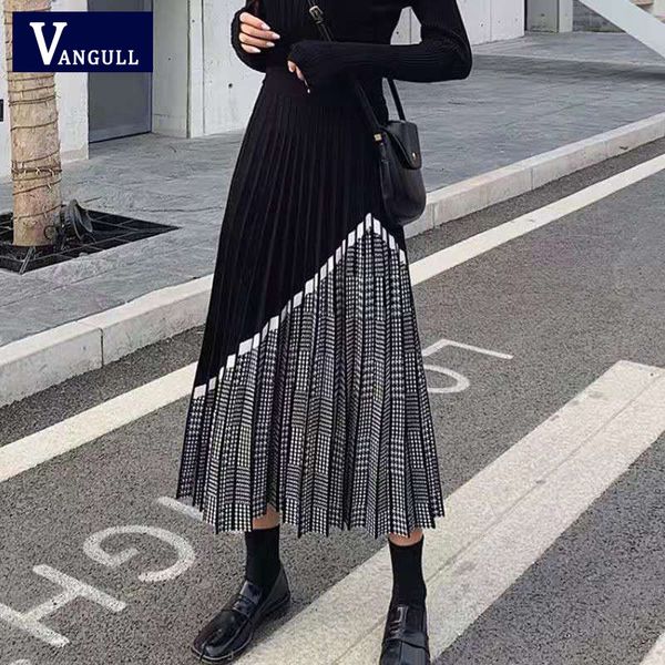 vangull houndstooth knitted mid-length pleated splicing a-line half female high-waist tight fashion black cotton soft skirts, Black;gray
vangull houndstooth knitted mid-length pleated splicing a-line half female high-waist tight fashion black cotton soft skirts, Black;gray