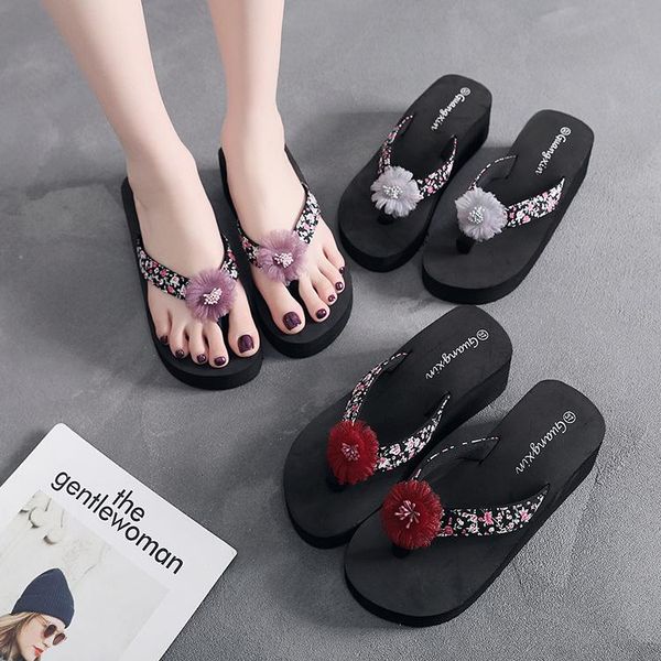 fashionable style slope heel bow sandals women wear slppers thick bottom women's herringbone beach shoes flip flops slippers, Black
fashionable style slope heel bow sandals women wear slppers thick bottom women's herringbone beach shoes flip flops slippers, Black
