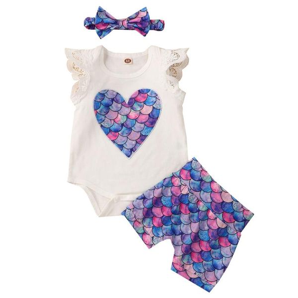 clothing sets baby girl's three-piece suit fish scales print round neck sleeveless romper + shorts headwear for children's set, White
clothing sets baby girl's three-piece suit fish scales print round neck sleeveless romper + shorts headwear for children's set, White