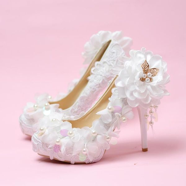 dress shoes lace wedding sequins flowers princess high-heeled women's single brides elegant pearl plataformas mujer pumps, Black
dress shoes lace wedding sequins flowers princess high-heeled women's single brides elegant pearl plataformas mujer pumps, Black
