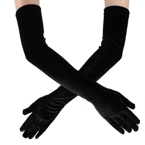 five fingers gloves vintage women full finger stretchy long evening party velvet arm warmers, Blue;gray
five fingers gloves vintage women full finger stretchy long evening party velvet arm warmers, Blue;gray
