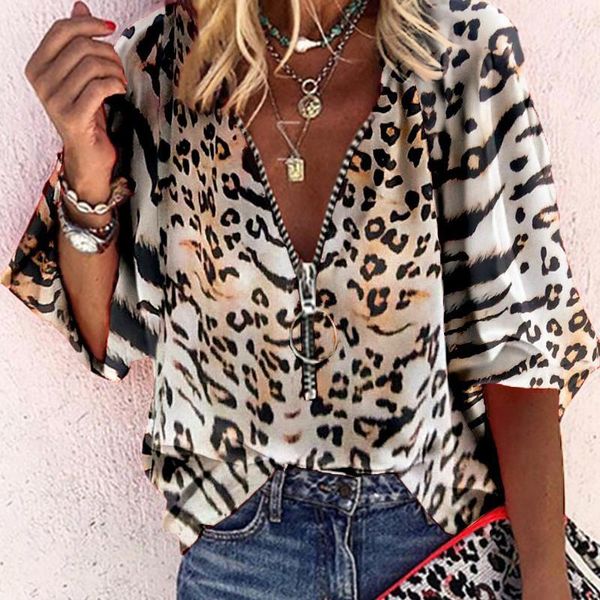 women's blouses & shirts lady blouse shirt autumn half sleeve women pullover casual zipper v-neck fashion leopard vintage flowers print, White
women's blouses & shirts lady blouse shirt autumn half sleeve women pullover casual zipper v-neck fashion leopard vintage flowers print, White