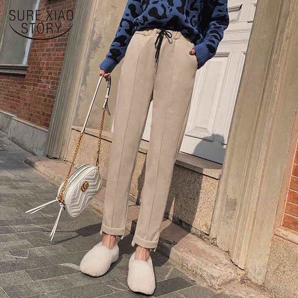 thick warm casual woolen elastic waist women pants autumn and winter loose korean female long trousers 7281 50 210417, Black;white
thick warm casual woolen elastic waist women pants autumn and winter loose korean female long trousers 7281 50 210417, Black;white