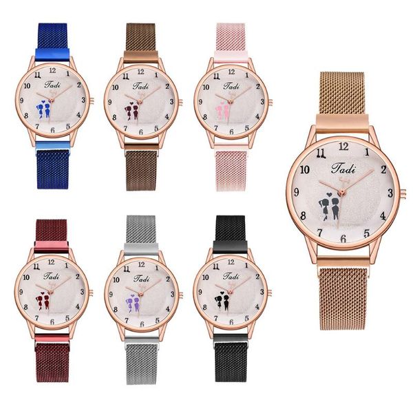 wristwatches women quartz watch figure pattern alloy magnetic buckle arabic numerals lady wrist k2, Slivery;brown
wristwatches women quartz watch figure pattern alloy magnetic buckle arabic numerals lady wrist k2, Slivery;brown