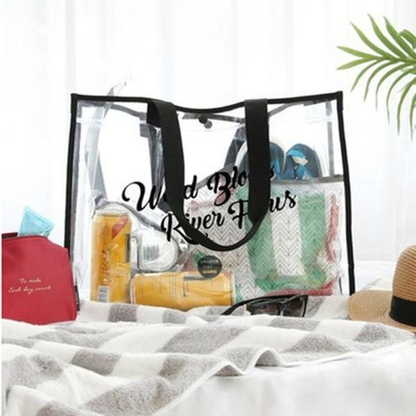 women transparent pvc handbag travel beach shoulder bag clear reusable toiletry wash waterproof cosmetic bags & cases
women transparent pvc handbag travel beach shoulder bag clear reusable toiletry wash waterproof cosmetic bags & cases
