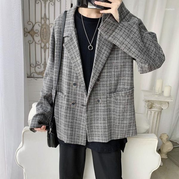 korean style plaid blazer men's fashion retro business casual dress jacket men streetwear wild loose suit jackets mens m-2xl1, White;black
korean style plaid blazer men's fashion retro business casual dress jacket men streetwear wild loose suit jackets mens m-2xl1, White;black