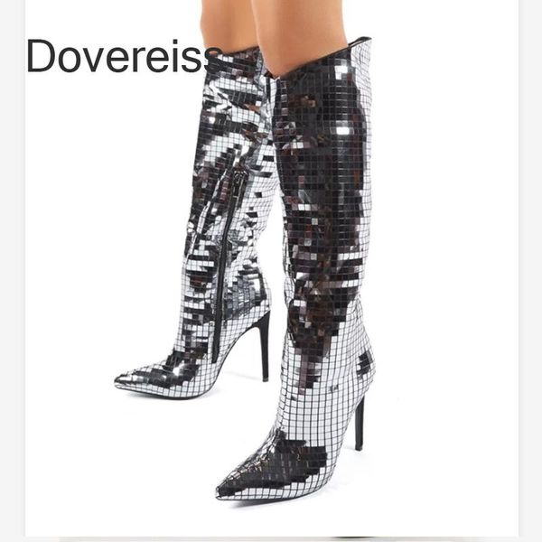 boots dovereiss fashion female winter silver elegant clear heels pointed toe stilettos knee high 42 43, Black
boots dovereiss fashion female winter silver elegant clear heels pointed toe stilettos knee high 42 43, Black