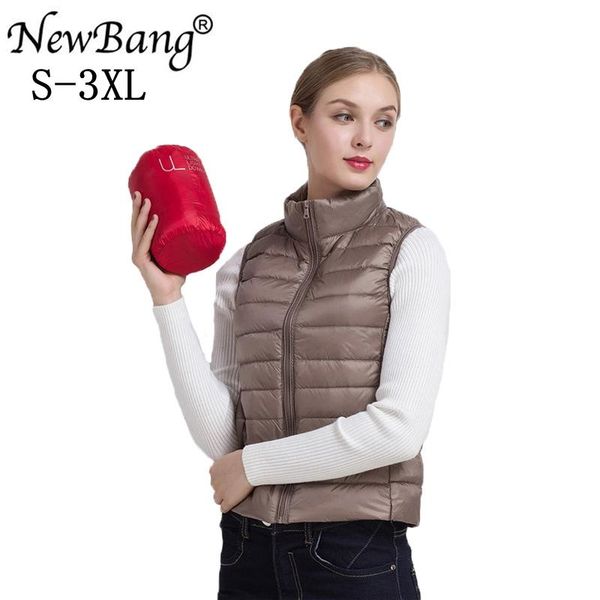 women's vests bang women warm ultra light down sleeveless jacket gilet chalecos mujer plus size xxxl with buggy bag, Black;white
women's vests bang women warm ultra light down sleeveless jacket gilet chalecos mujer plus size xxxl with buggy bag, Black;white