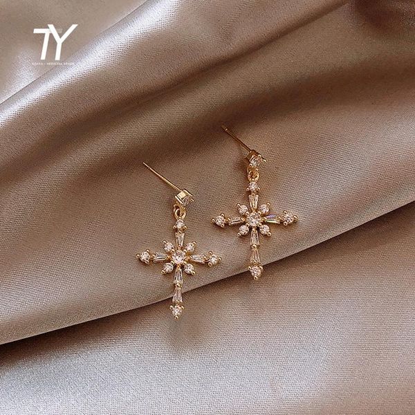 dangle & chandelier classic luxury zircon gold cross flower drop earrings for woman 2021 student girl's fashion jewelry korean accessor, Silver
dangle & chandelier classic luxury zircon gold cross flower drop earrings for woman 2021 student girl's fashion jewelry korean accessor, Silver