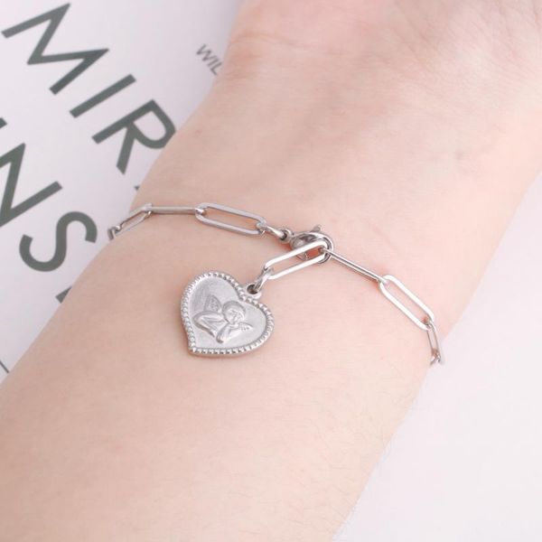 link, chain stainless steel men and women couple bracelets punk hip hop love cupid minimalist long hollow three-dimensional bracelet, Black
link, chain stainless steel men and women couple bracelets punk hip hop love cupid minimalist long hollow three-dimensional bracelet, Black